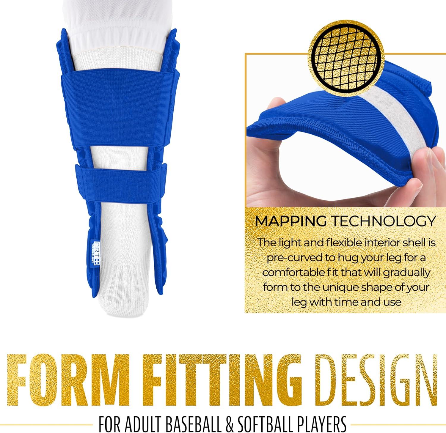 imageFranklin Sports Baseball Softball Leg Guard PRT Series Adult and Youth Shin Foot Shield for Batting Protective One SizeRoyal