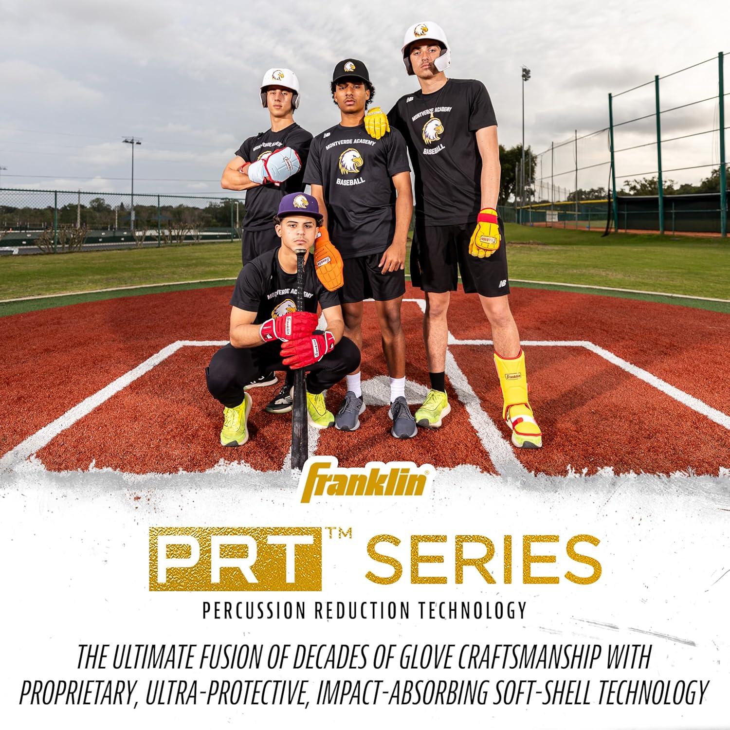 imageFranklin Sports Baseball Softball Leg Guard PRT Series Adult and Youth Shin Foot Shield for Batting Protective One SizeRoyal