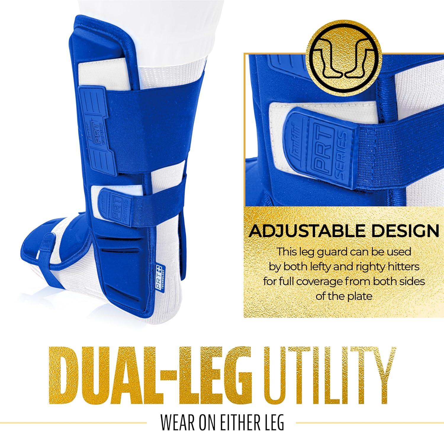 imageFranklin Sports Baseball Softball Leg Guard PRT Series Adult and Youth Shin Foot Shield for Batting Protective One SizeRoyal