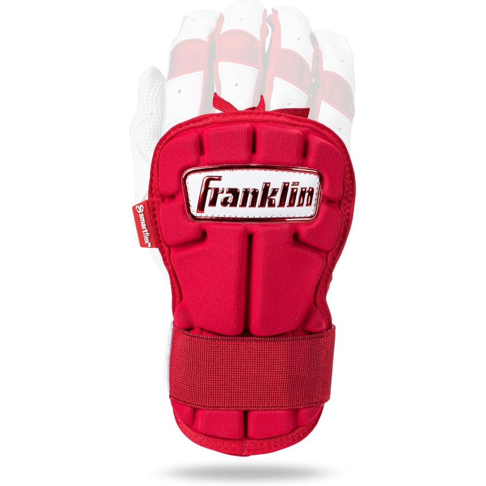 imageFranklin Sports Baseball Hand and Wrist Guard  PRT LG Series Adult Protector for Batting  Protective Shield for Right and Left Hand Hitters  One Size  AdultRed