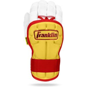 Franklin Sports Baseball Hand and Wrist Guard – PRT LG Series Adult Protector for Batting – Protective Shield for Right and Left Hand Hitters – One Size – Adult(Yellow/Red)