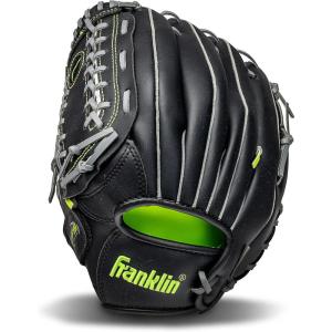 Franklin Sports Baseball and Softball Glove – Fieldmaster Adult + Youth Baseball Gloves – Men’s + Women’s Infield + Outfield Mitt(Black)