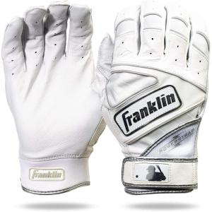 Franklin Sports MLB Baseball Gloves – Powerstrap Adult & Youth Batting Gloves for Men, Women, Boys & Girls(Chrome White)