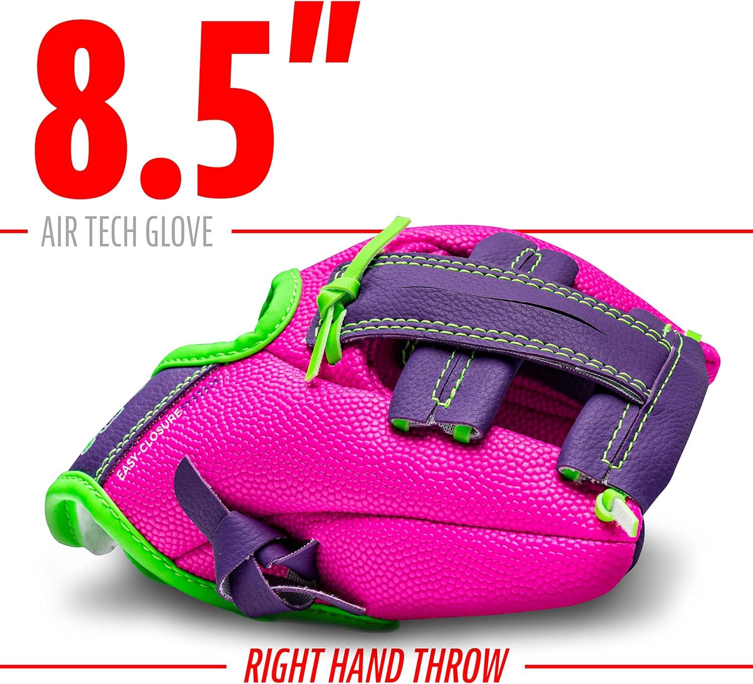 imageFranklin Sports Air Tech Baseball Glove with Ball Tee Ball Soft Air Tech FoamPinkPurple