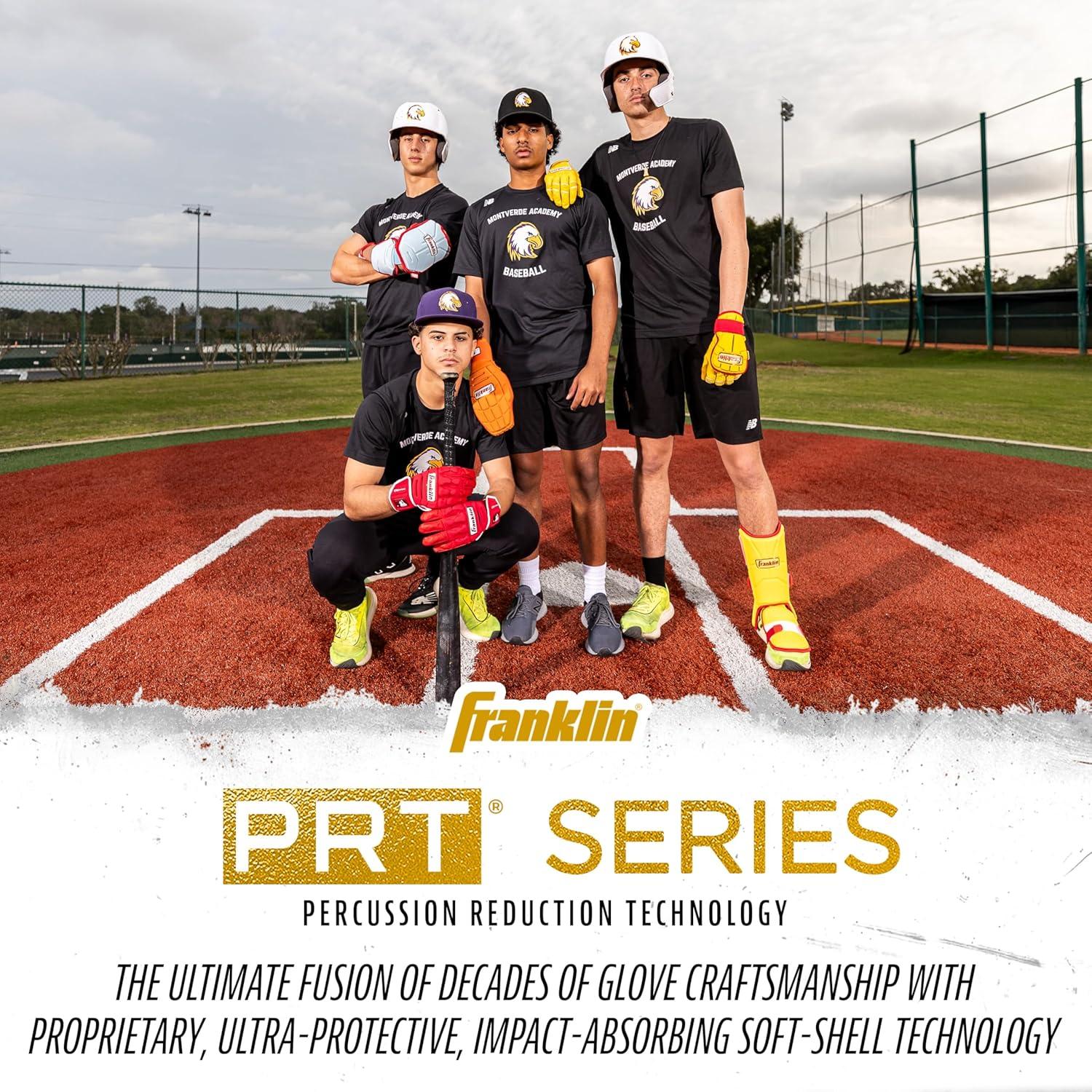 imageFranklin Sports Baseball Elbow Guard PRT Series Adult and Youth Baseball Softball Elbow Shield for BattingCarolina BlueRed