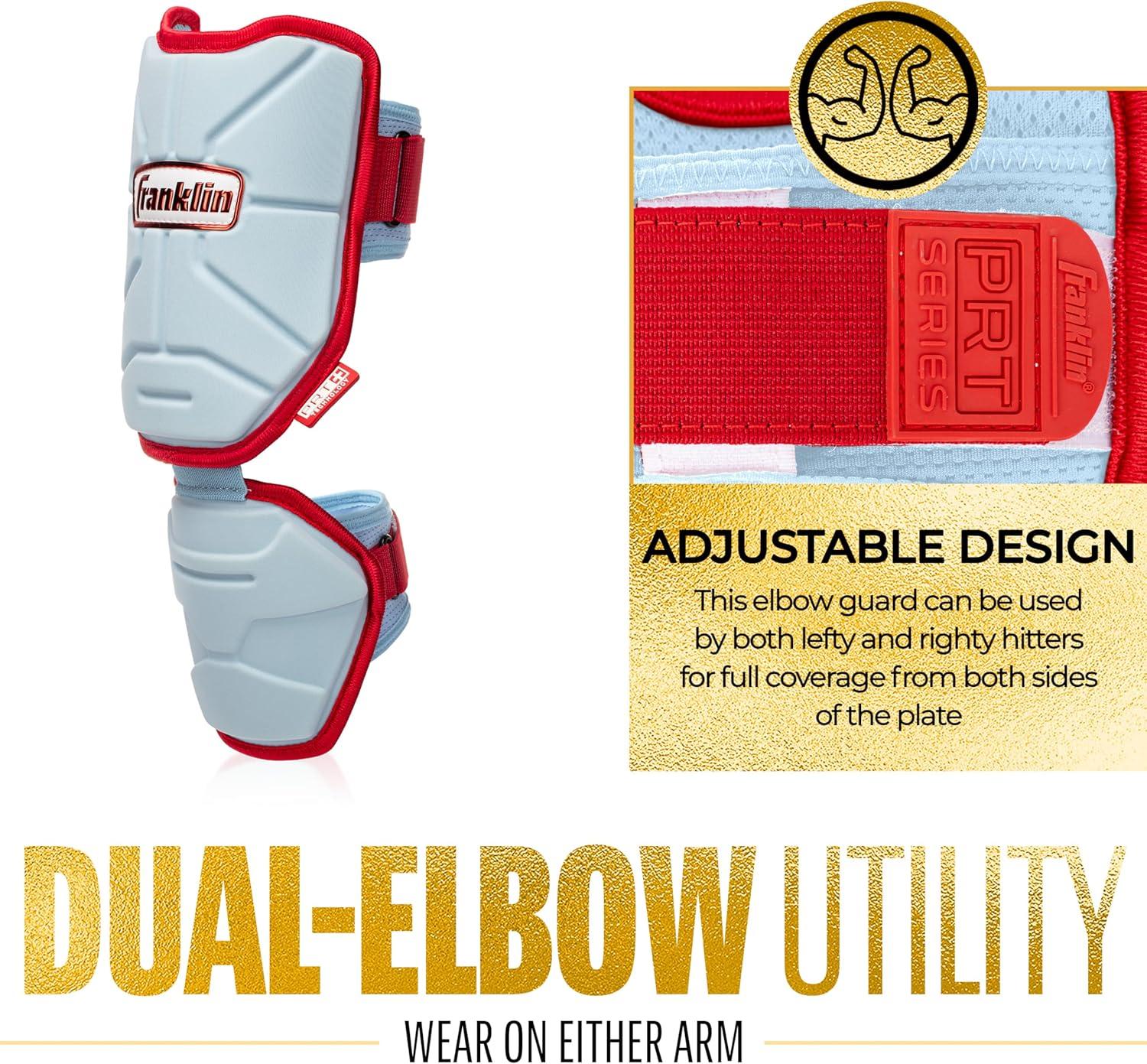 imageFranklin Sports Baseball Elbow Guard PRT Series Adult and Youth Baseball Softball Elbow Shield for BattingCarolina BlueRed