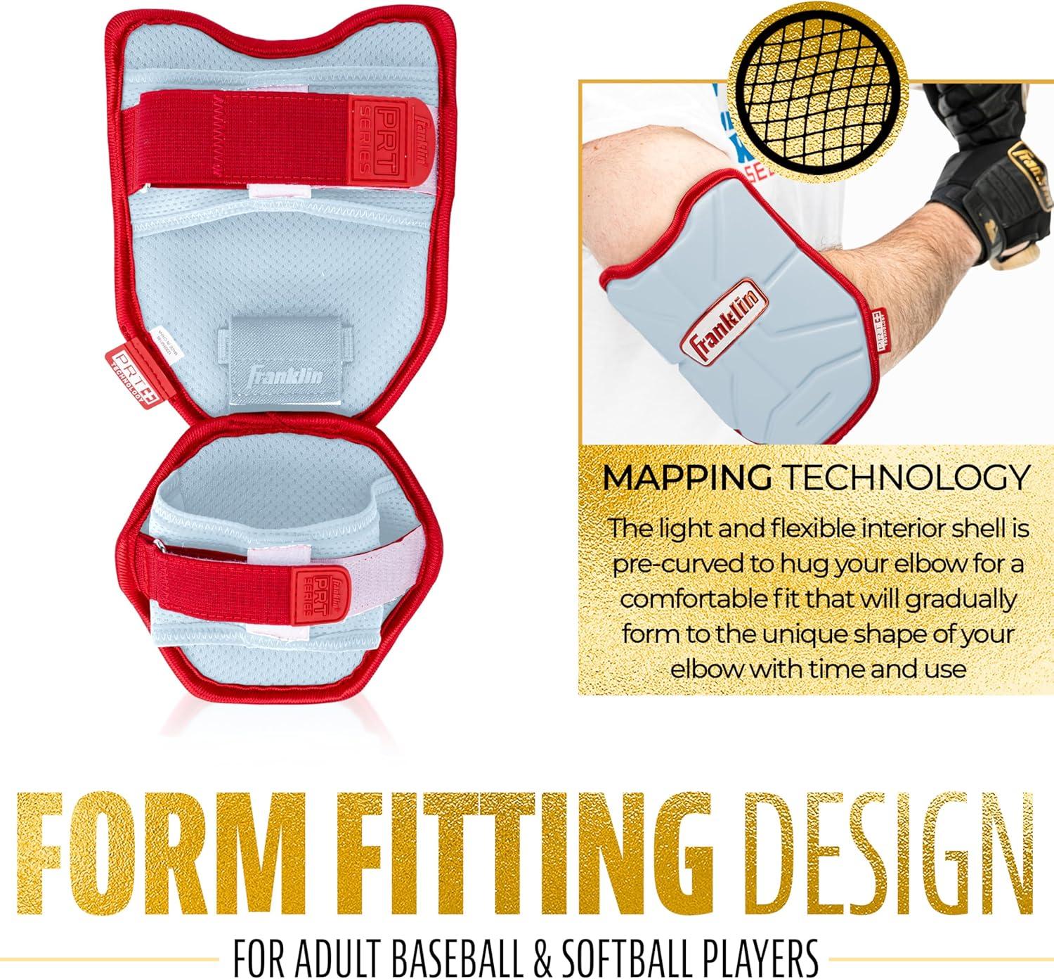 imageFranklin Sports Baseball Elbow Guard PRT Series Adult and Youth Baseball Softball Elbow Shield for BattingCarolina BlueRed