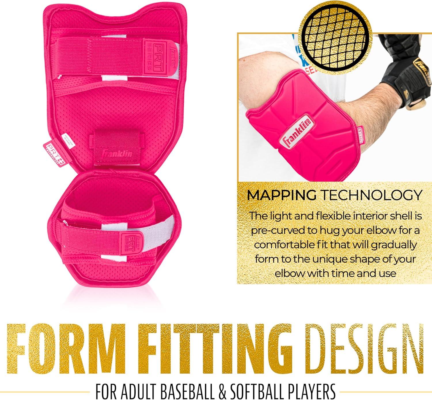 imageFranklin Sports Baseball Elbow Guard PRT Series Adult and Youth Baseball Softball Elbow Shield for BattingOptic Pink