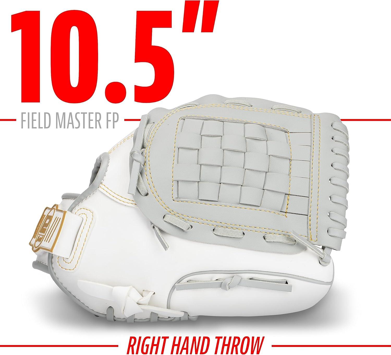 imageFranklin Sports Fastpitch Softball Glove Field Master Fastpitch Softball Mitt Womens Girls White GreyWhiteGrey