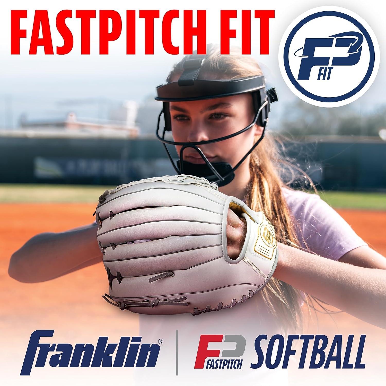 imageFranklin Sports Fastpitch Softball Glove Field Master Fastpitch Softball Mitt Womens Girls White GreyWhiteGrey