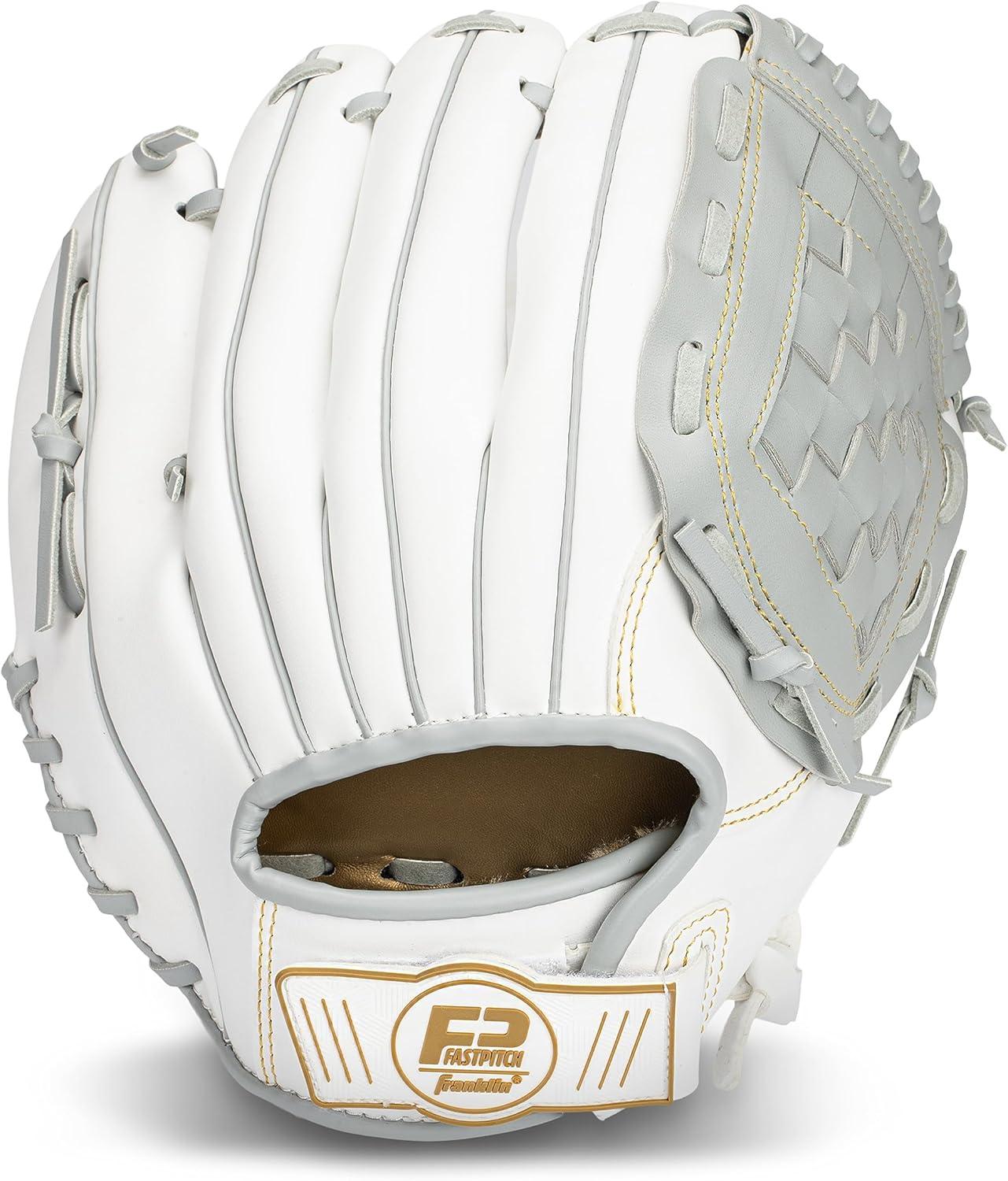imageFranklin Sports Fastpitch Softball Glove Field Master Fastpitch Softball Mitt Womens Girls White GreyWhiteGrey