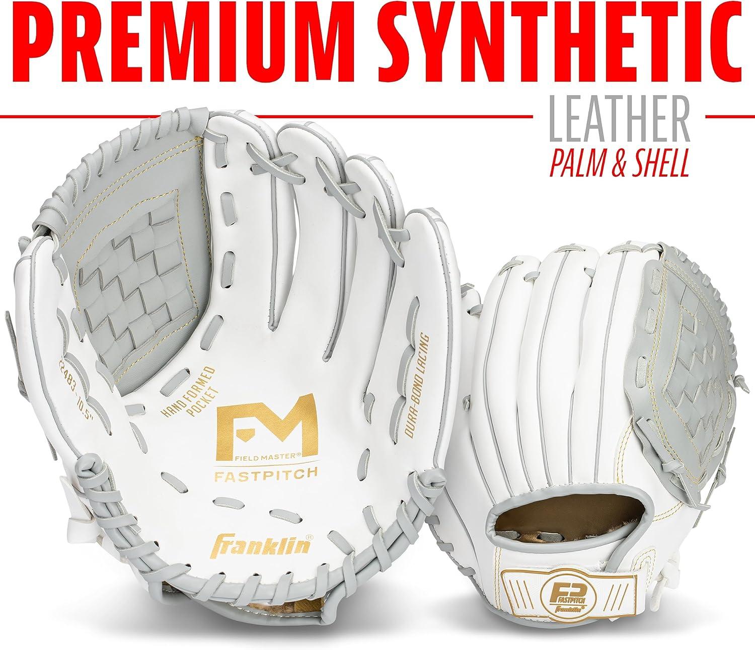 imageFranklin Sports Fastpitch Softball Glove Field Master Fastpitch Softball Mitt Womens Girls White GreyWhiteGrey
