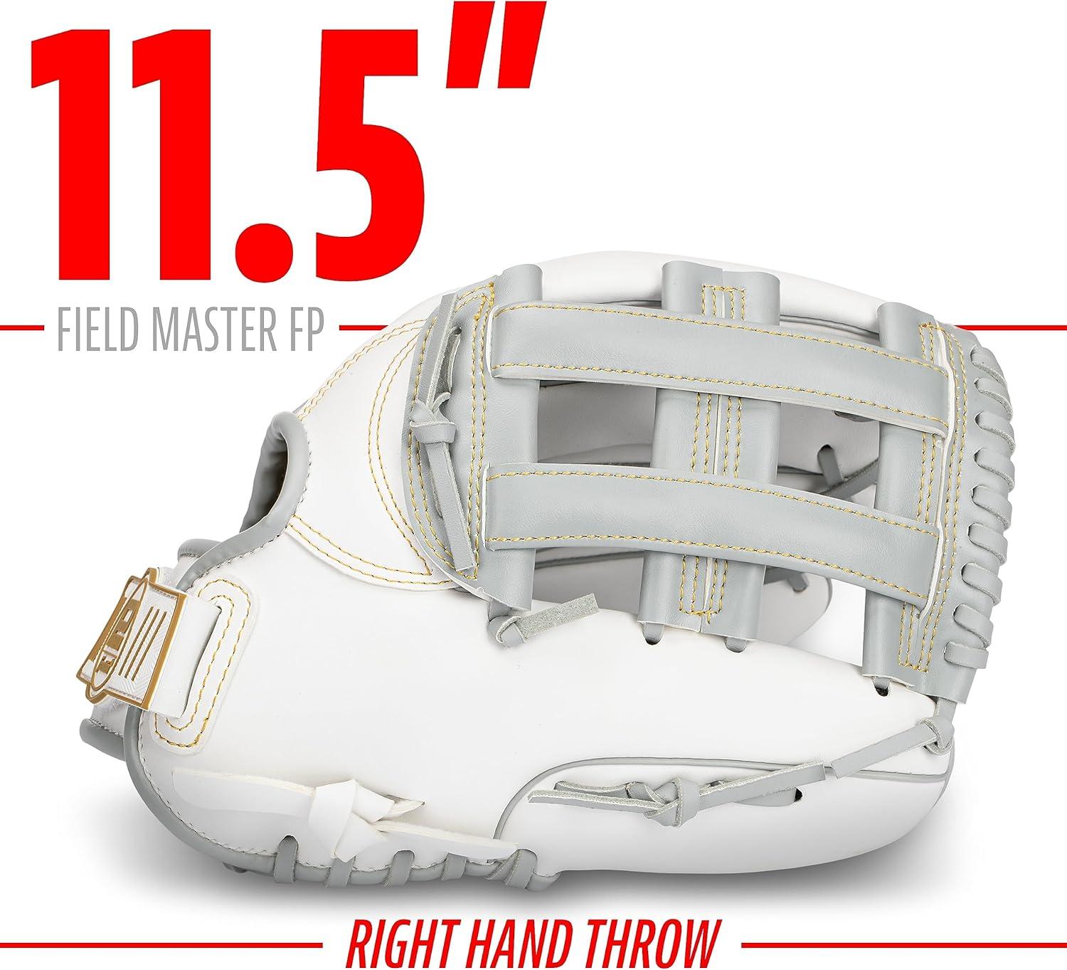 imageFranklin Sports Fastpitch Softball Glove Field Master Fastpitch Softball Mitt Womens Girls White GreyWhiteGrey