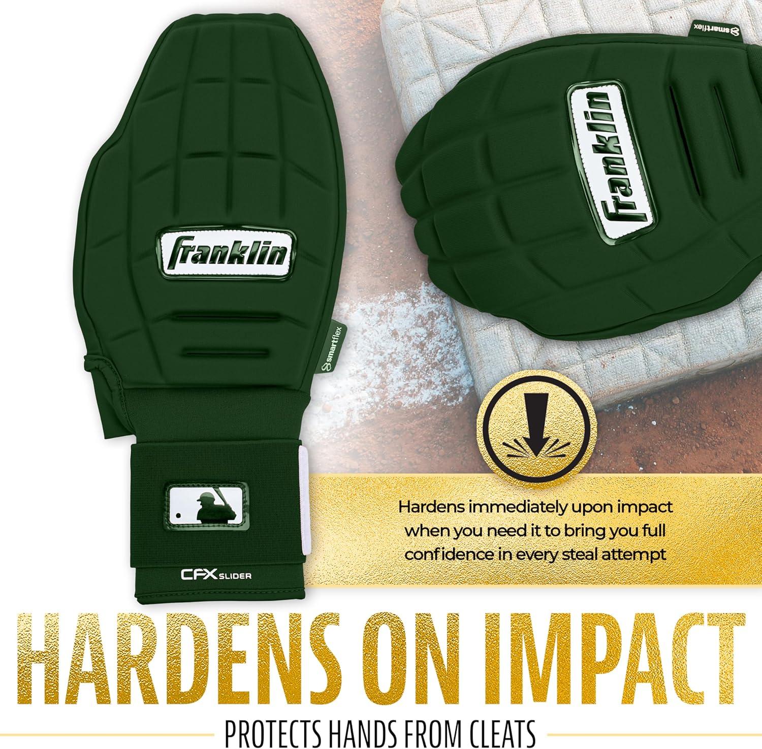 imageFranklin Sports MLB Baseball Softball Sliding Mitt CFX PRT Adult Youth Protective Baserunning Sliding Gloves Left Right Hand Mitt Hand Wrist Protector for Running Kids Adults SizesForest green