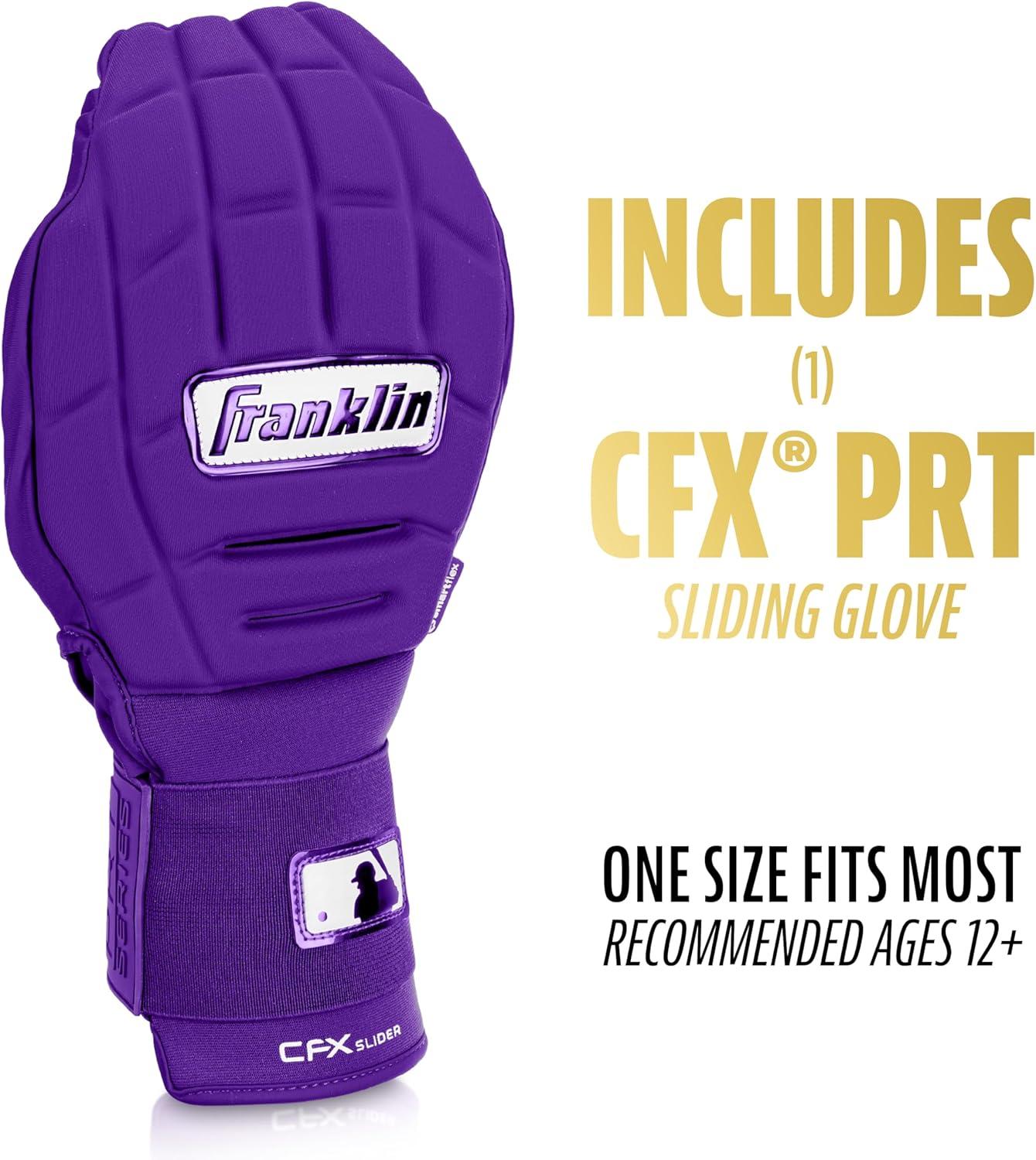 imageFranklin Sports MLB Baseball Softball Sliding Mitt CFX PRT Adult Youth Protective Baserunning Sliding Gloves Left Right Hand Mitt Hand Wrist Protector for Running Kids Adults SizesPurple