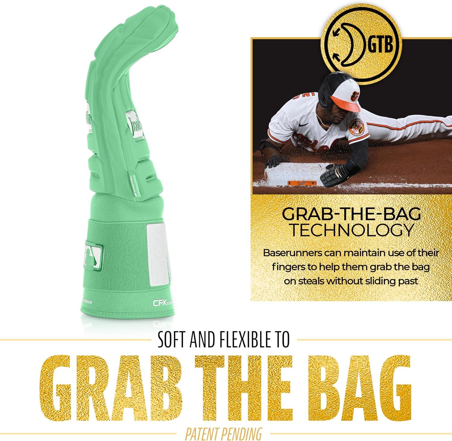 imageFranklin Sports MLB Baseball Softball Sliding Mitt CFX PRT Adult Youth Protective Baserunning Sliding Gloves Left Right Hand Mitt Hand Wrist Protector for Running Kids Adults SizesMint