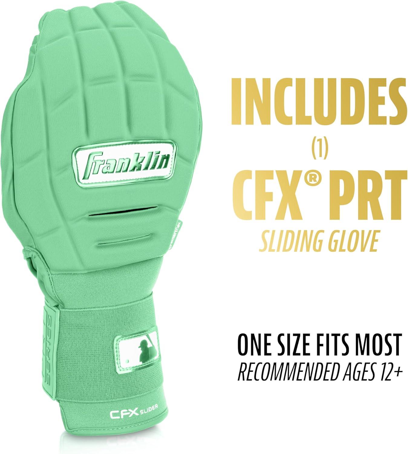 imageFranklin Sports MLB Baseball Softball Sliding Mitt CFX PRT Adult Youth Protective Baserunning Sliding Gloves Left Right Hand Mitt Hand Wrist Protector for Running Kids Adults SizesMint