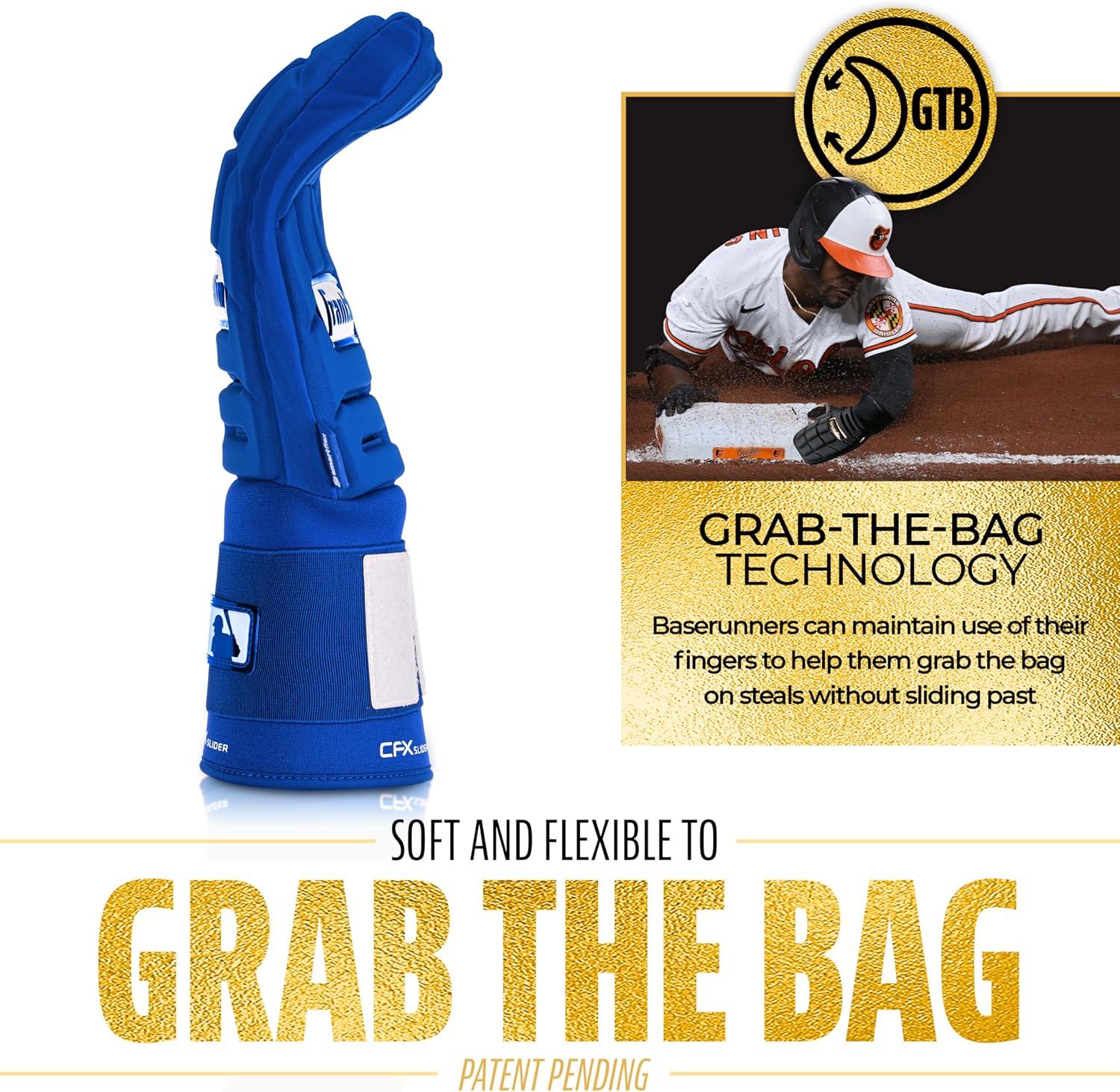 imageFranklin Sports MLB Baseball Softball Sliding Mitt CFX PRT Adult Youth Protective Baserunning Sliding Gloves Left Right Hand Mitt Hand Wrist Protector for Running Kids Adults SizesRoyal