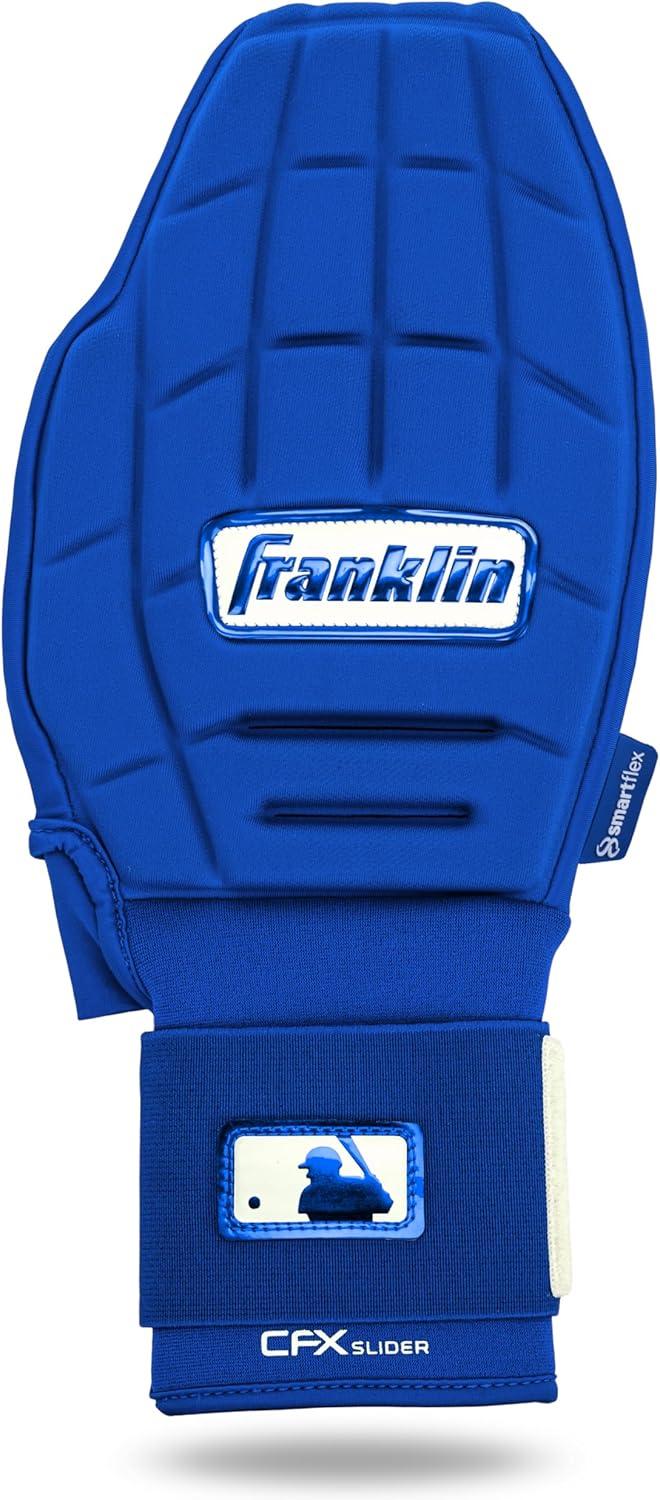 imageFranklin Sports MLB Baseball Softball Sliding Mitt CFX PRT Adult Youth Protective Baserunning Sliding Gloves Left Right Hand Mitt Hand Wrist Protector for Running Kids Adults SizesRoyal