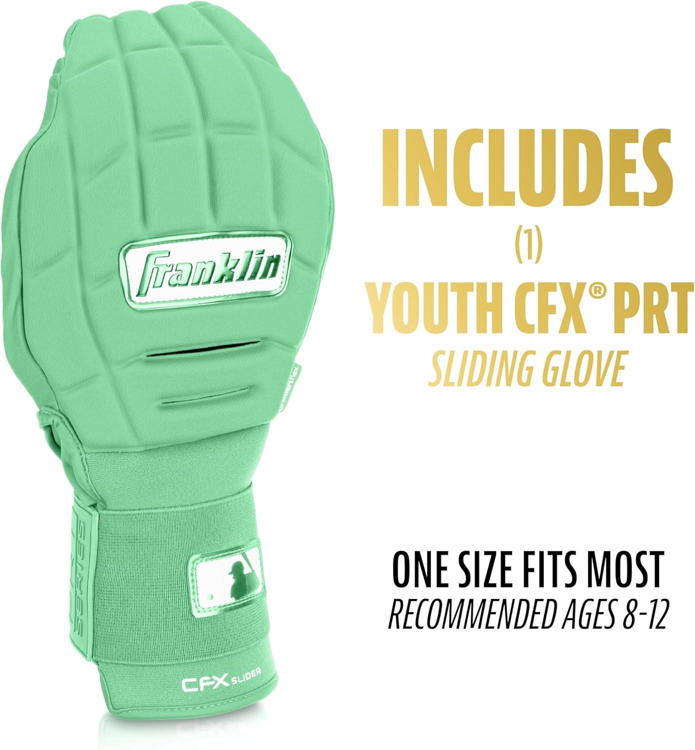 imageFranklin Sports MLB Baseball Softball Sliding Mitt CFX PRT Adult Youth Protective Baserunning Sliding Gloves Left Right Hand Mitt Hand Wrist Protector for Running Kids Adults SizesMint