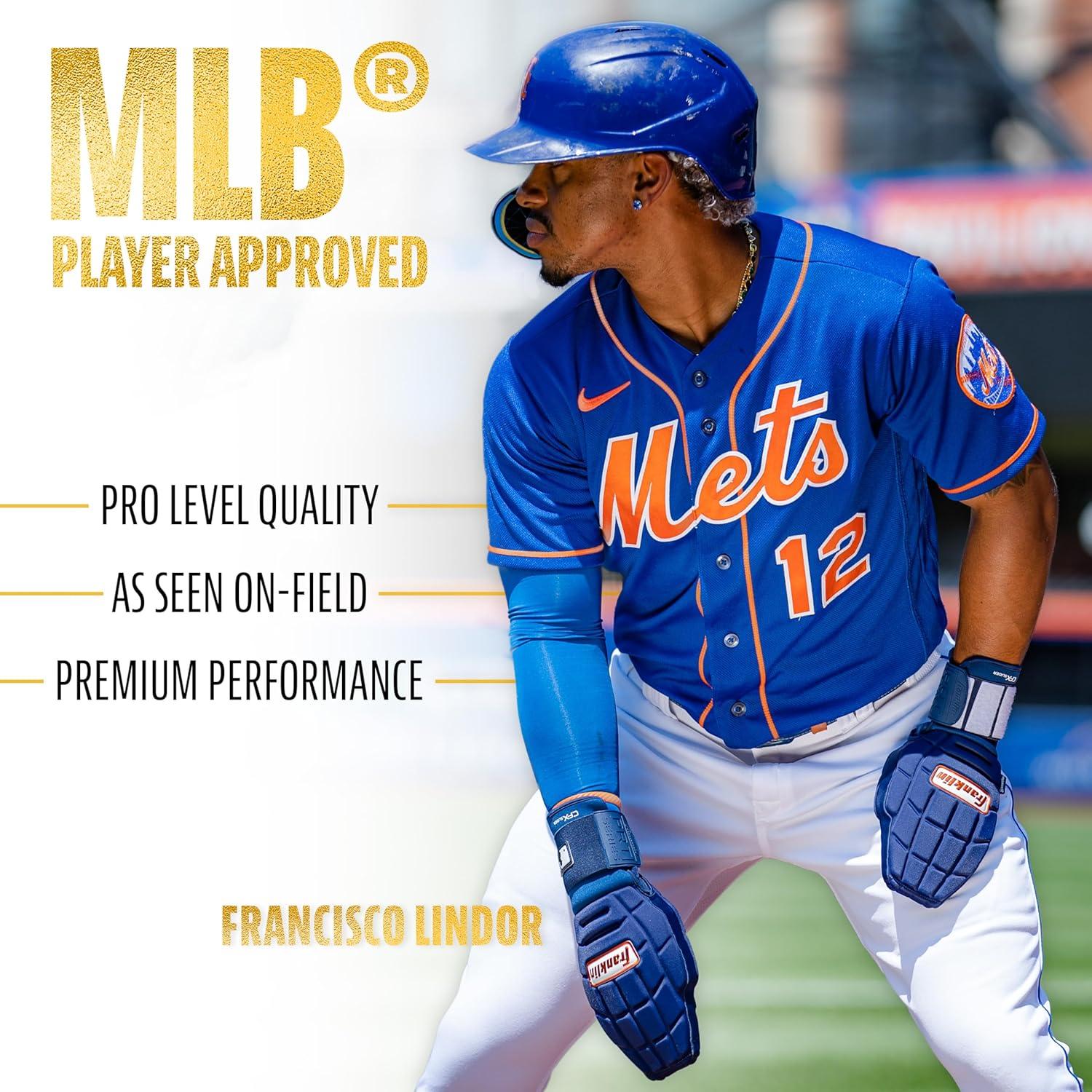 imageFranklin Sports MLB Baseball Softball Sliding Mitt CFX PRT Adult Youth Protective Baserunning Sliding Gloves Left Right Hand Mitt Hand Wrist Protector for Running Kids Adults SizesRoyal