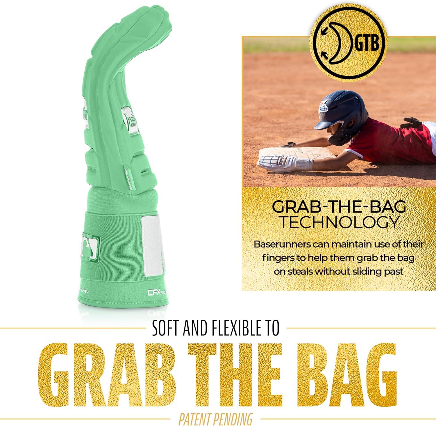 imageFranklin Sports MLB Baseball Softball Sliding Mitt CFX PRT Adult Youth Protective Baserunning Sliding Gloves Left Right Hand Mitt Hand Wrist Protector for Running Kids Adults SizesMint