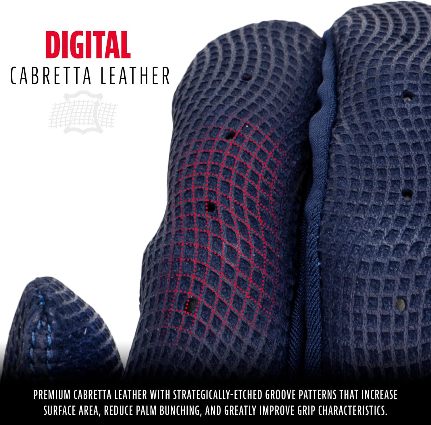 imageFranklin Sports MLB Baseball Batting Gloves Pro Classic Batting Gloves for Baseball Softball Adult Mens Youth Batting Glove PairsNavy Blue