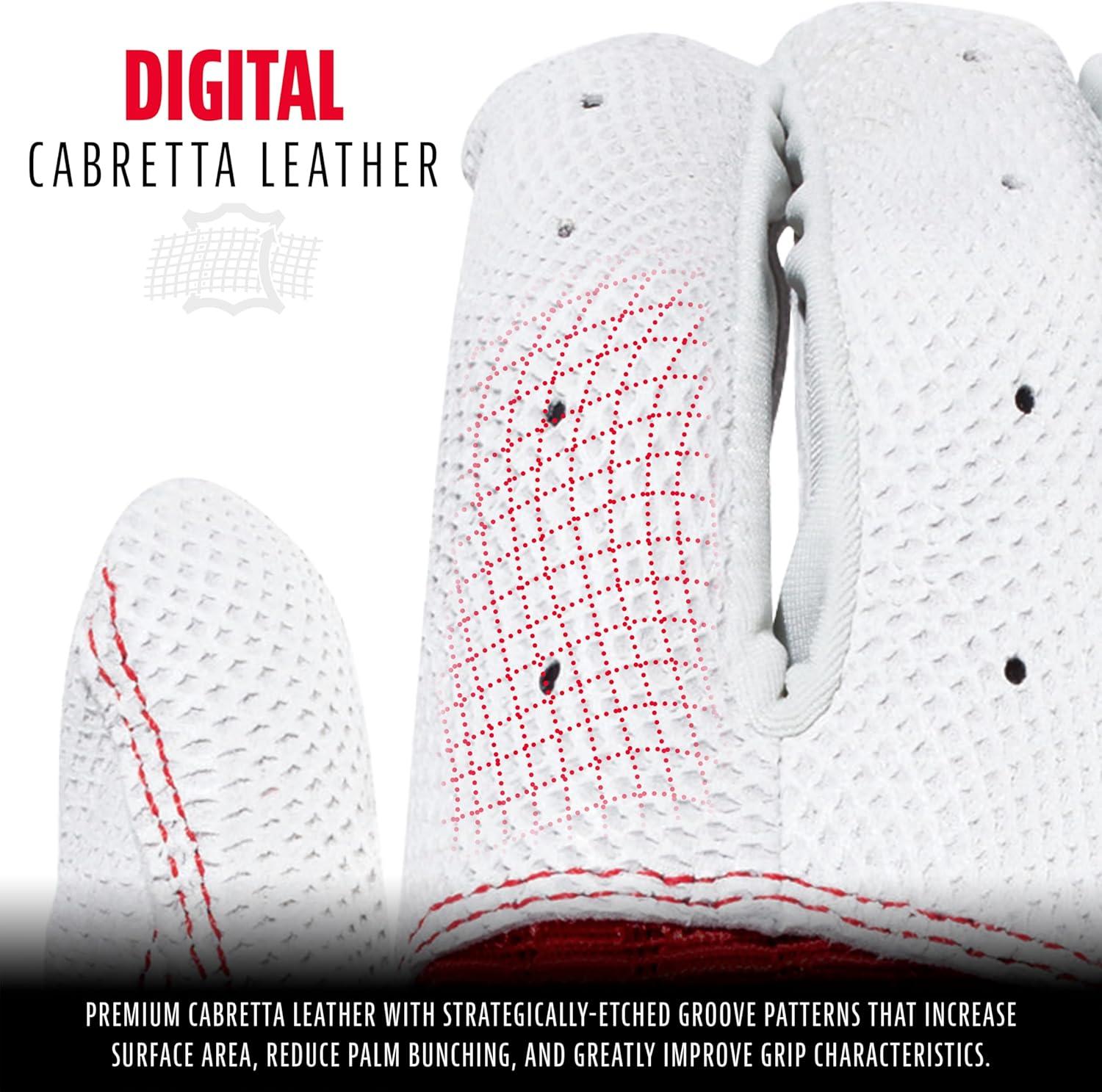 imageFranklin Sports MLB Baseball Batting Gloves Pro Classic Batting Gloves for Baseball Softball Adult Mens Youth Batting Glove PairsPearlRed