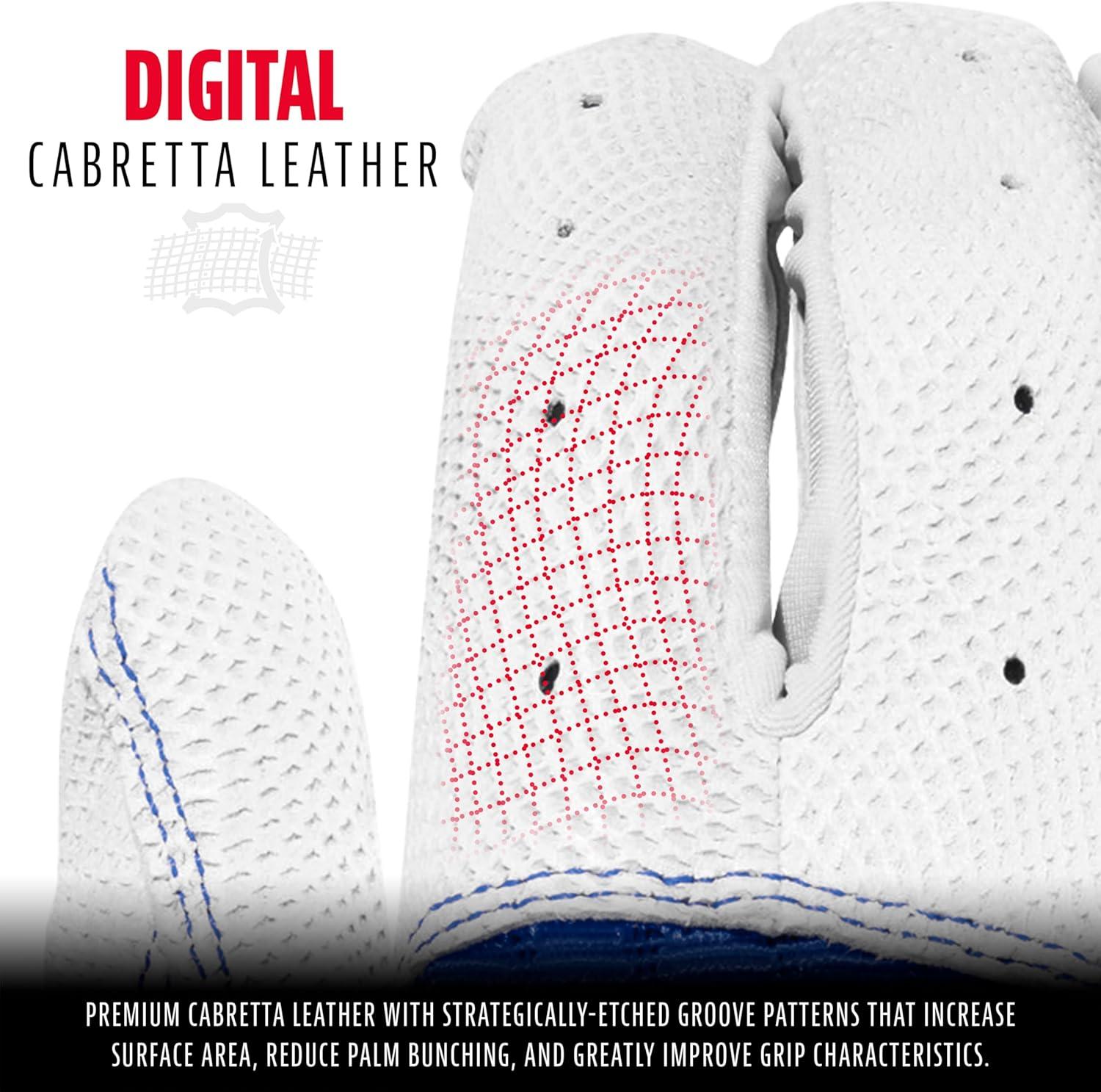 imageFranklin Sports MLB Baseball Batting Gloves Pro Classic Batting Gloves for Baseball Softball Adult Mens Youth Batting Glove PairsPearlRoyal