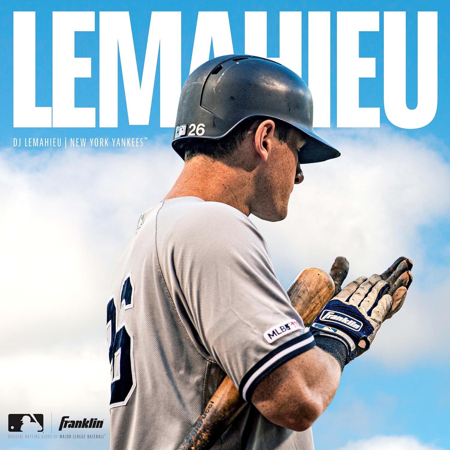 imageFranklin Sports MLB Baseball Batting Gloves Pro Classic Batting Gloves for Baseball Softball Adult Mens Youth Batting Glove PairsPearlRoyal