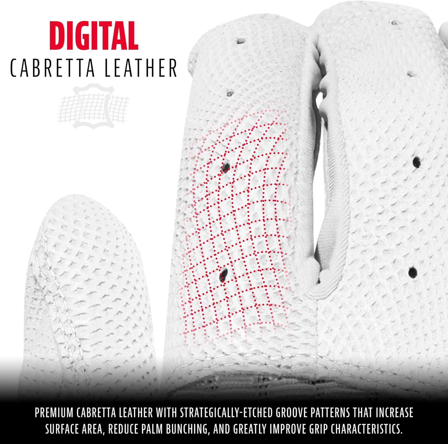 imageFranklin Sports MLB Baseball Batting Gloves Pro Classic Batting Gloves for Baseball Softball Adult Mens Youth Batting Glove PairsPearlWhite