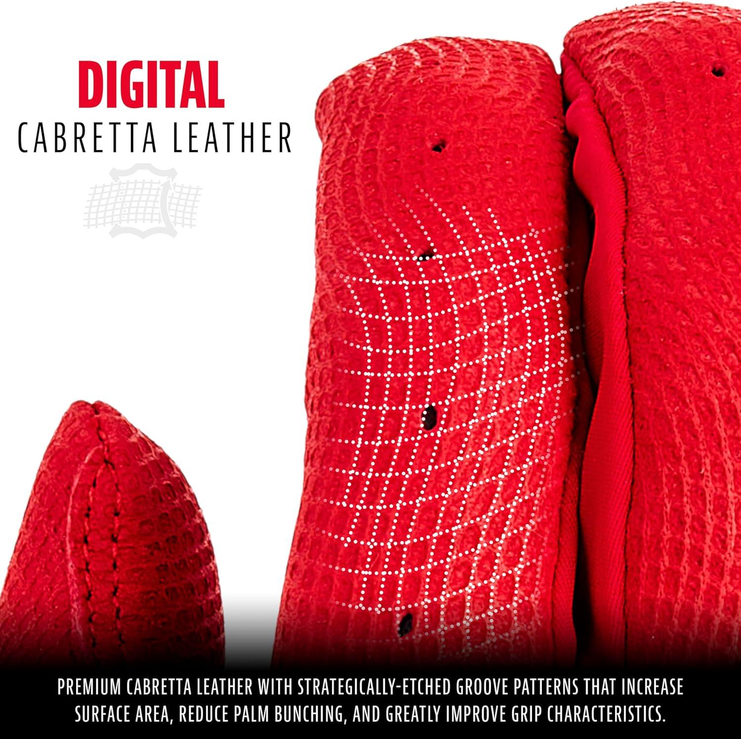 imageFranklin Sports MLB Baseball Batting Gloves Pro Classic Batting Gloves for Baseball Softball Adult Mens Youth Batting Glove PairsRed