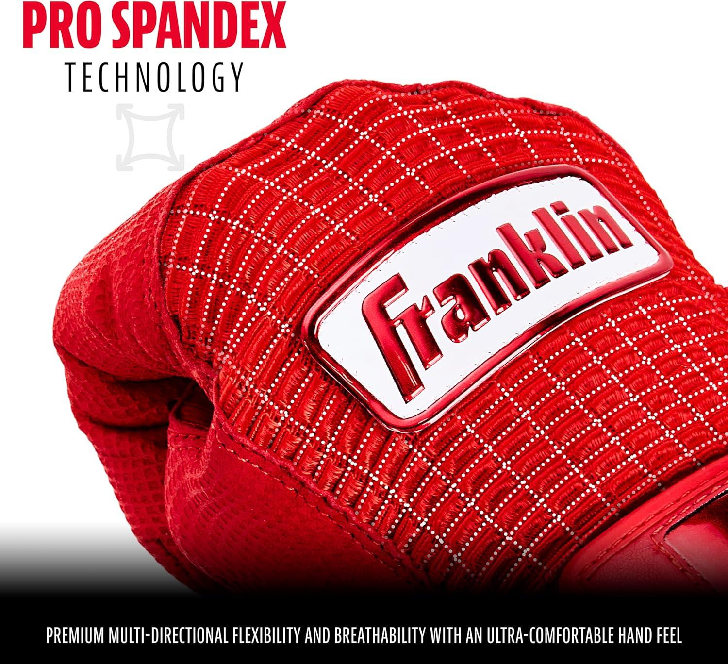 imageFranklin Sports MLB Baseball Batting Gloves Pro Classic Batting Gloves for Baseball Softball Adult Mens Youth Batting Glove PairsRed