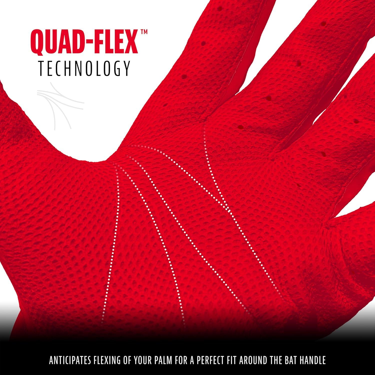 imageFranklin Sports MLB Baseball Batting Gloves Pro Classic Batting Gloves for Baseball Softball Adult Mens Youth Batting Glove PairsRed