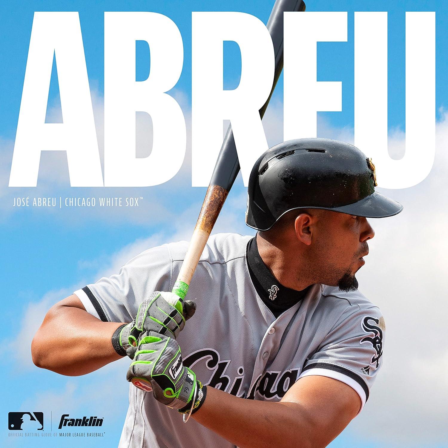 imageFranklin Sports MLB Baseball Batting Gloves ShokSorb X Batting Gloves for Baseball Softball Adult Youth Padded NonSting Batting Glove Pairs Multiple Colors SizesWhiteRed Chrome