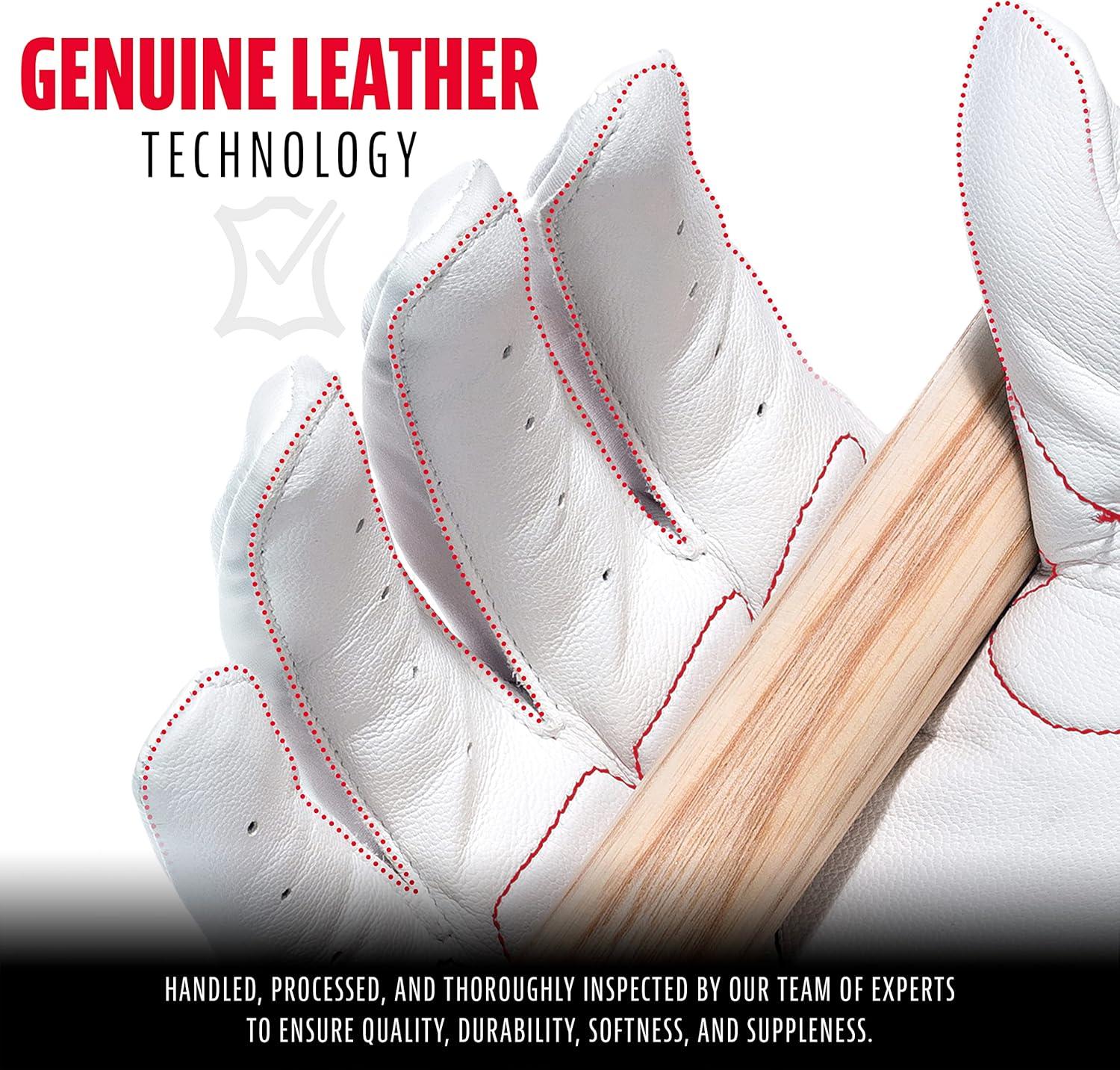 imageFranklin Sports MLB Baseball Batting Gloves ShokSorb X Batting Gloves for Baseball Softball Adult Youth Padded NonSting Batting Glove Pairs Multiple Colors SizesWhiteRed Chrome