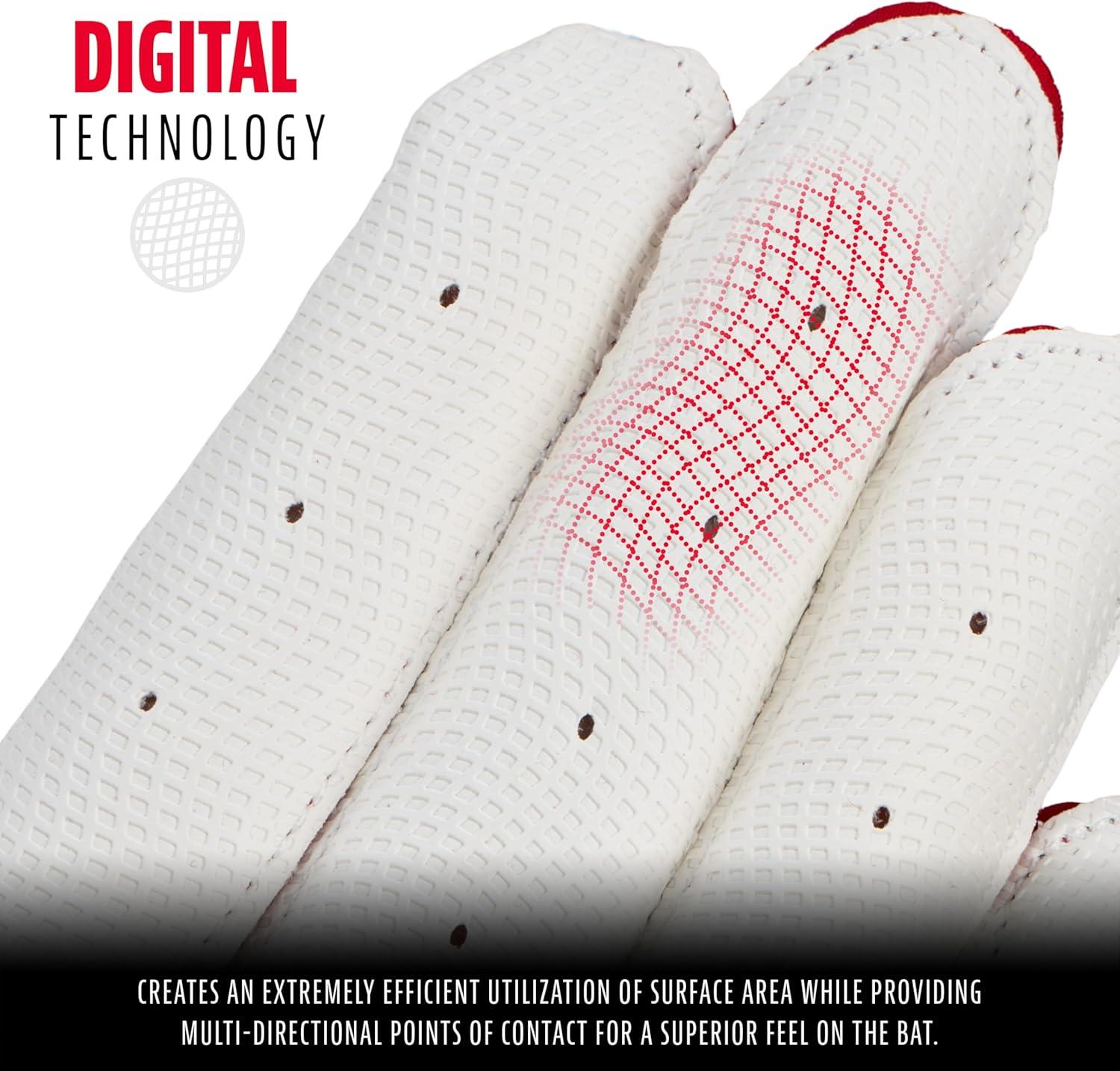 imageFranklin Sports MLB Youth Batting Gloves Digitek Camo Baseball Softball Premium Leather Many Sizes Colors YouthWhiteCarolina Blue