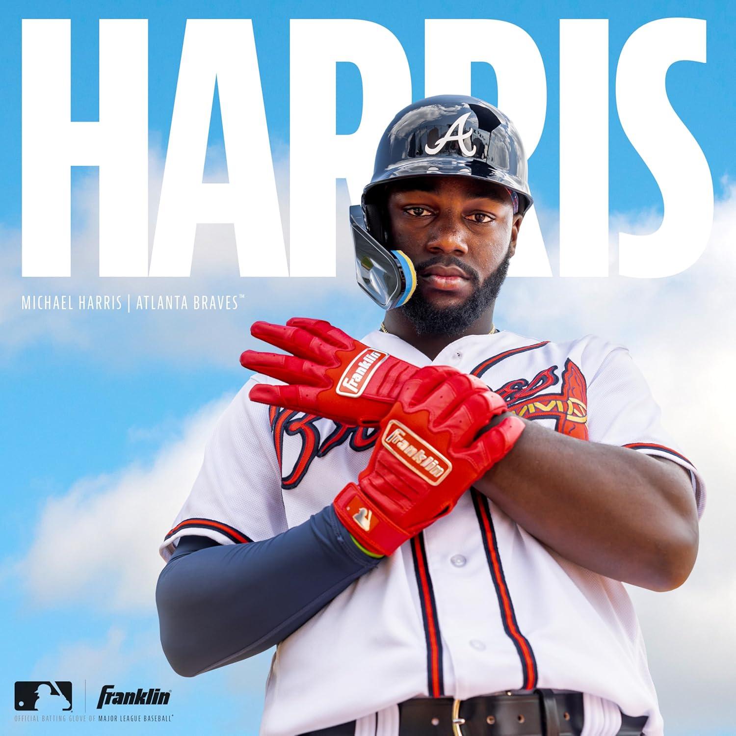 imageFranklin Sports MLB Youth Batting Gloves Digitek Camo Baseball Softball Premium Leather Many Sizes Colors YouthWhiteCarolina Blue