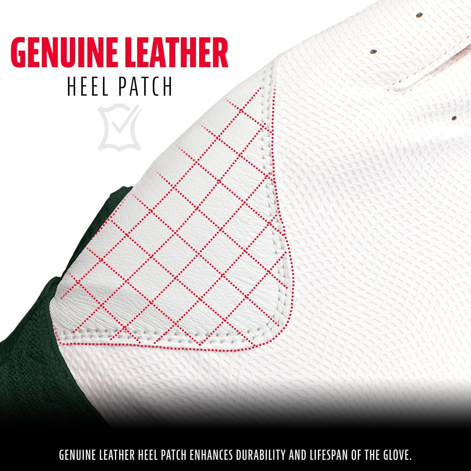 imageFranklin Sports MLB Youth Batting Gloves Digitek Camo Baseball Softball Premium Leather Many Sizes Colors YouthWhiteForest Green