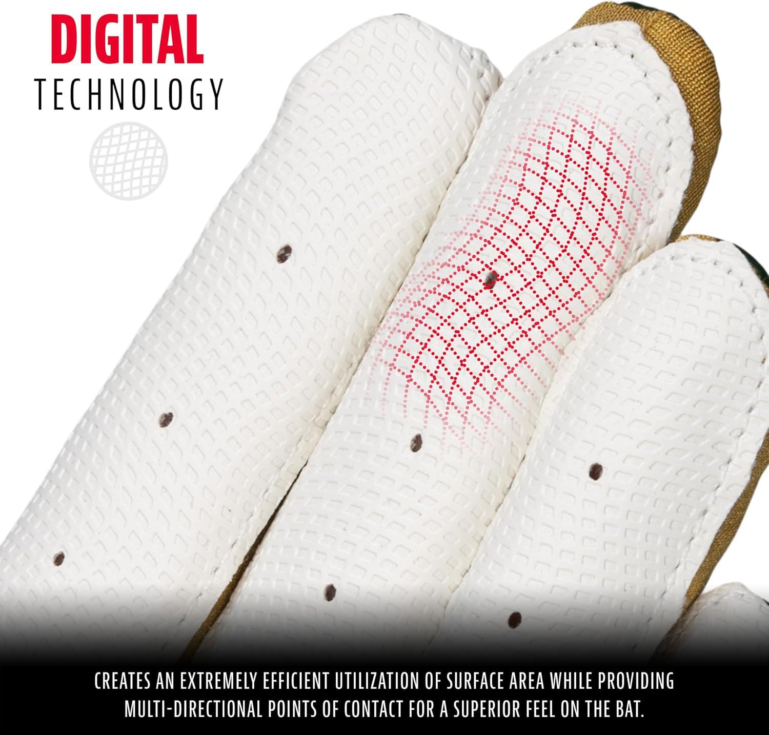 imageFranklin Sports MLB Youth Batting Gloves Digitek Camo Baseball Softball Premium Leather Many Sizes Colors YouthWhiteForest Green