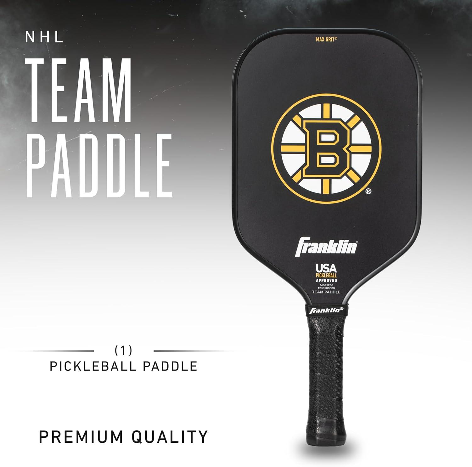 imageFranklin Sports NHL Team Pickleball Paddles Official NHL Hockey Team Logo Pickleball Paddles Signature Series 13MM Pickleball Paddle with MaxGrit USA Pickleball USAPA ApprovedBoston Bruins