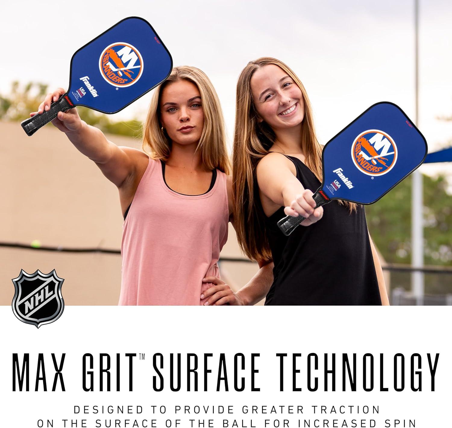 imageFranklin Sports NHL Team Pickleball Paddles Official NHL Hockey Team Logo Pickleball Paddles Signature Series 13MM Pickleball Paddle with MaxGrit USA Pickleball USAPA ApprovedNew York Islanders
