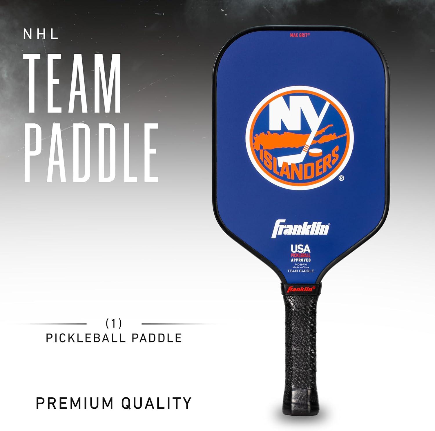 imageFranklin Sports NHL Team Pickleball Paddles Official NHL Hockey Team Logo Pickleball Paddles Signature Series 13MM Pickleball Paddle with MaxGrit USA Pickleball USAPA ApprovedNew York Islanders