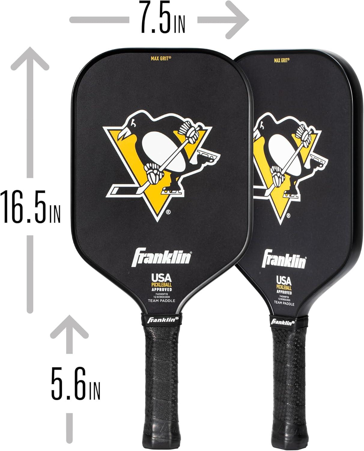 imageFranklin Sports NHL Team Pickleball Paddles Official NHL Hockey Team Logo Pickleball Paddles Signature Series 13MM Pickleball Paddle with MaxGrit USA Pickleball USAPA ApprovedPittsburgh Penguins