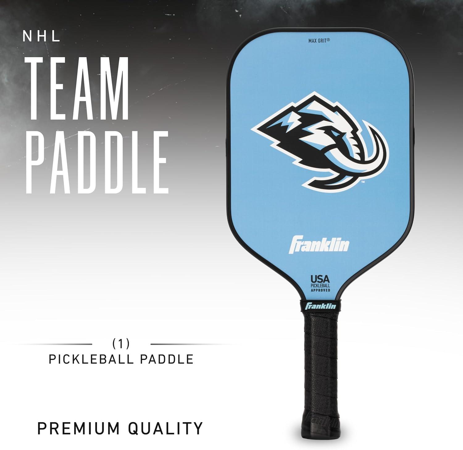 imageFranklin Sports NHL Team Pickleball Paddles Official NHL Hockey Team Logo Pickleball Paddles Signature Series 13MM Pickleball Paddle with MaxGrit USA Pickleball USAPA ApprovedUtah Mammoth