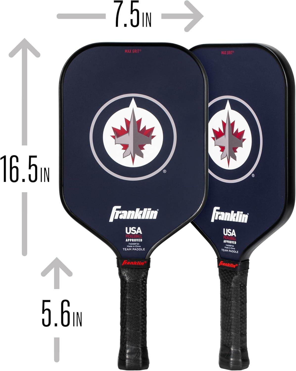 imageFranklin Sports NHL Team Pickleball Paddles Official NHL Hockey Team Logo Pickleball Paddles Signature Series 13MM Pickleball Paddle with MaxGrit USA Pickleball USAPA ApprovedWinnipeg Jets