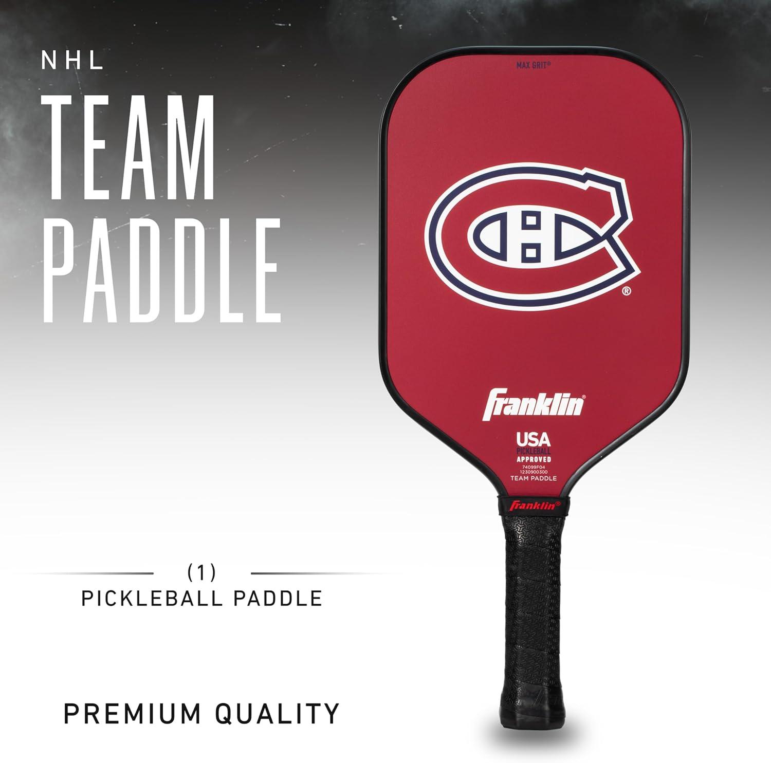 imageFranklin Sports NHL Team Pickleball Paddles Official NHL Hockey Team Logo Pickleball Paddles Signature Series 13MM Pickleball Paddle with MaxGrit USA Pickleball USAPA ApprovedMontreal Canadiens