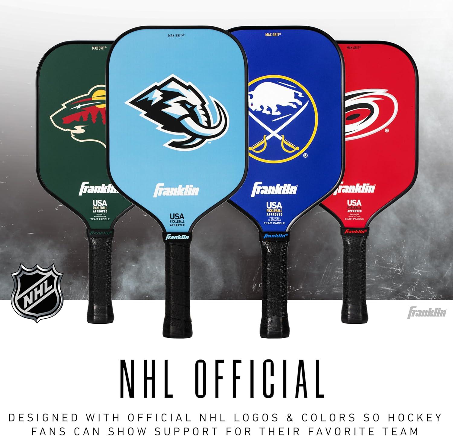 imageFranklin Sports NHL Team Pickleball Paddles Official NHL Hockey Team Logo Pickleball Paddles Signature Series 13MM Pickleball Paddle with MaxGrit USA Pickleball USAPA ApprovedUtah Mammoth