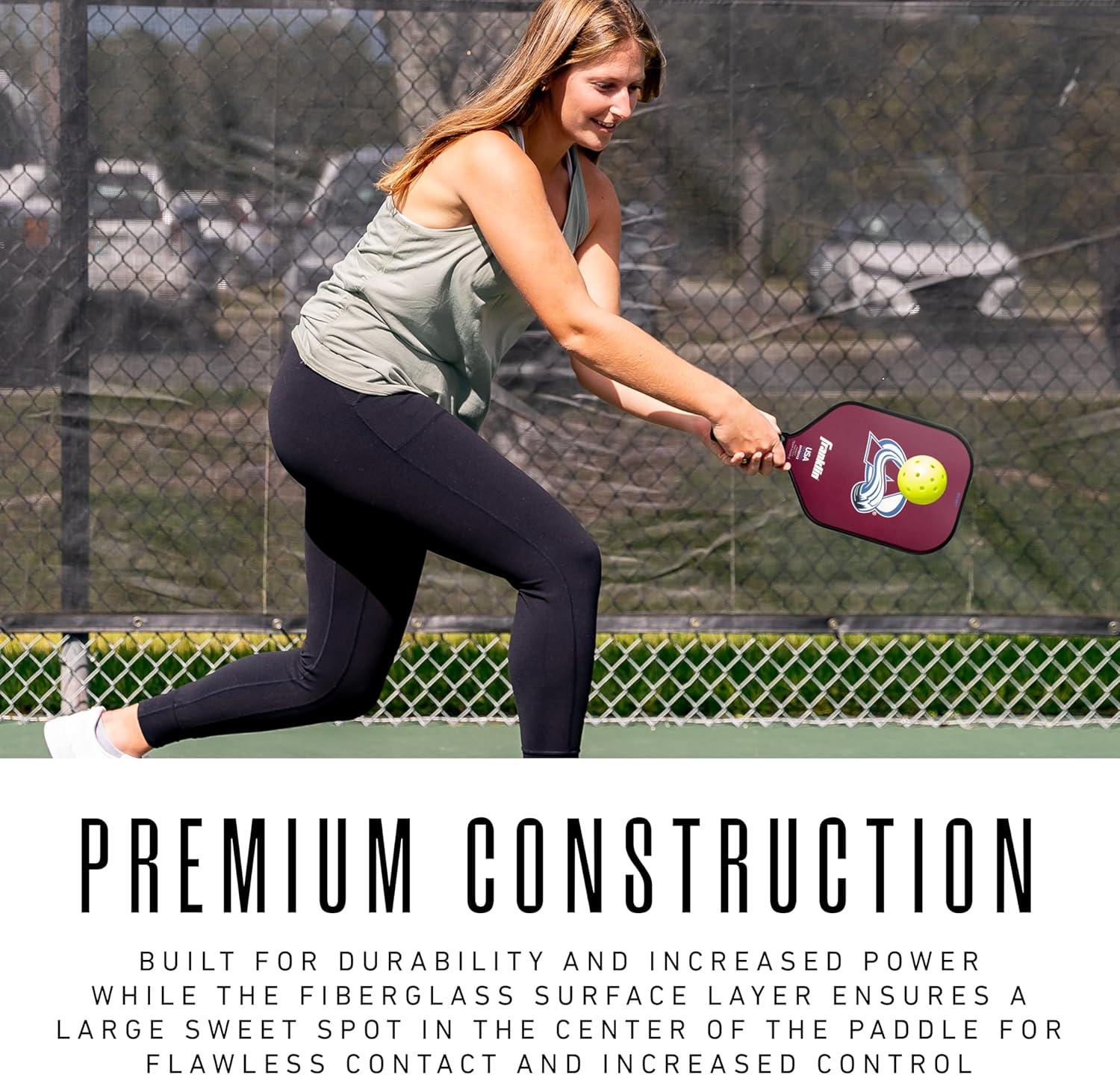 imageFranklin Sports NHL Team Pickleball Paddles Official NHL Hockey Team Logo Pickleball Paddles Signature Series 13MM Pickleball Paddle with MaxGrit USA Pickleball USAPA ApprovedColorado Avalanche