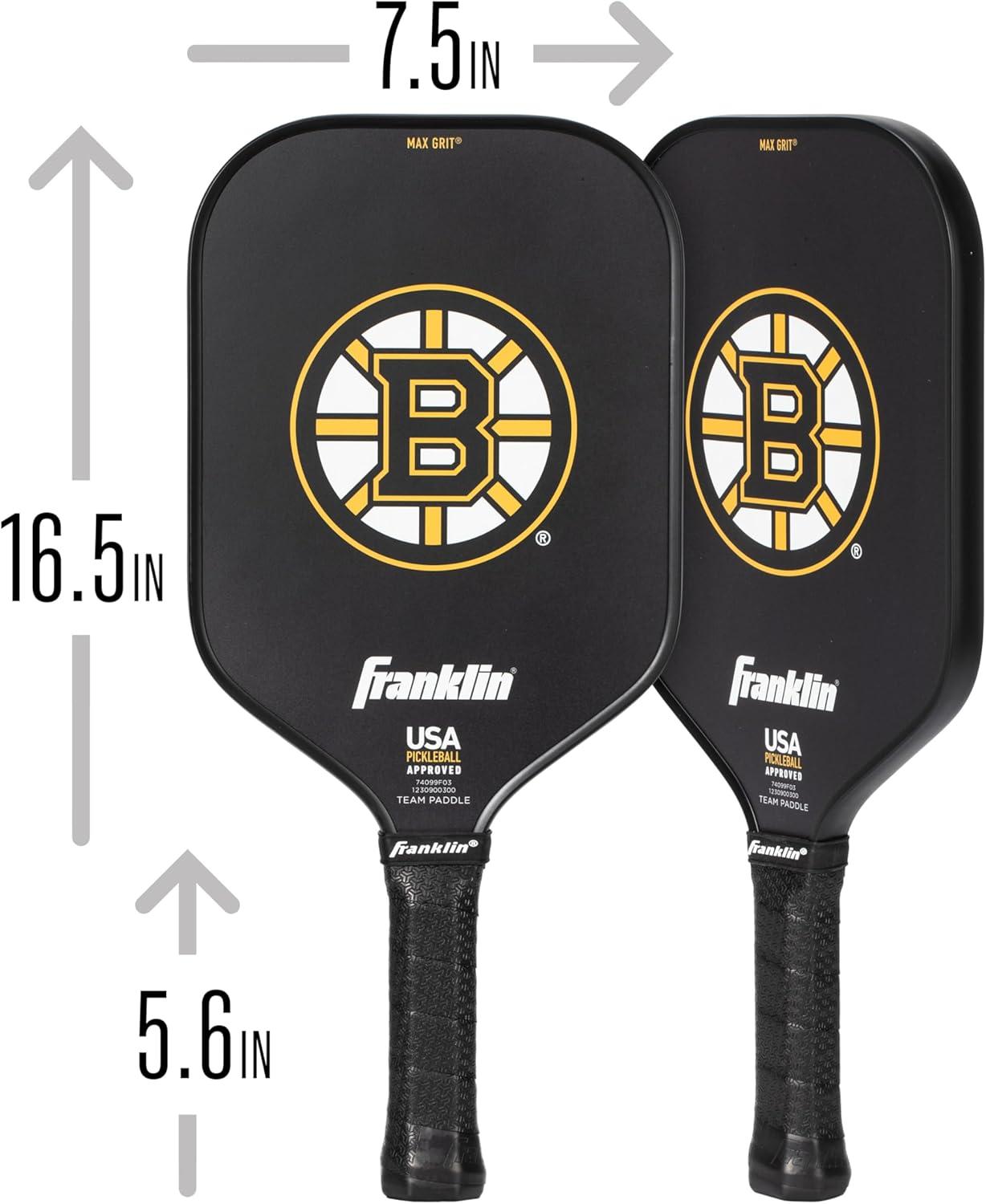 imageFranklin Sports NHL Team Pickleball Paddles Official NHL Hockey Team Logo Pickleball Paddles Signature Series 13MM Pickleball Paddle with MaxGrit USA Pickleball USAPA ApprovedBoston Bruins